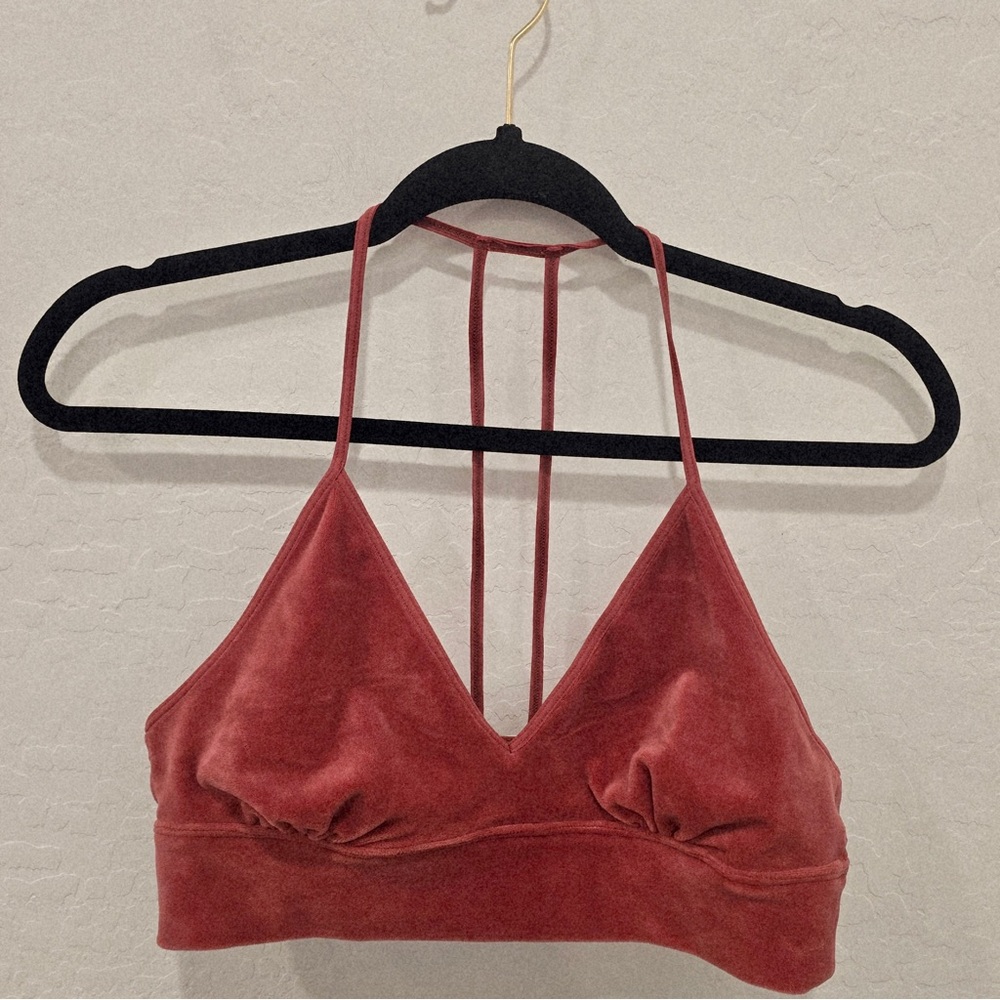 Floreat Velvet Bralette Dusty Rose Womens Large Pink Strappy Back Festival Party